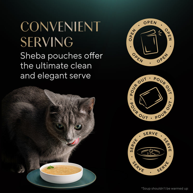Sheba Soup With Chicken Wet Food For Cat - 40 gm x 4 pcs - Heads Up For Tails