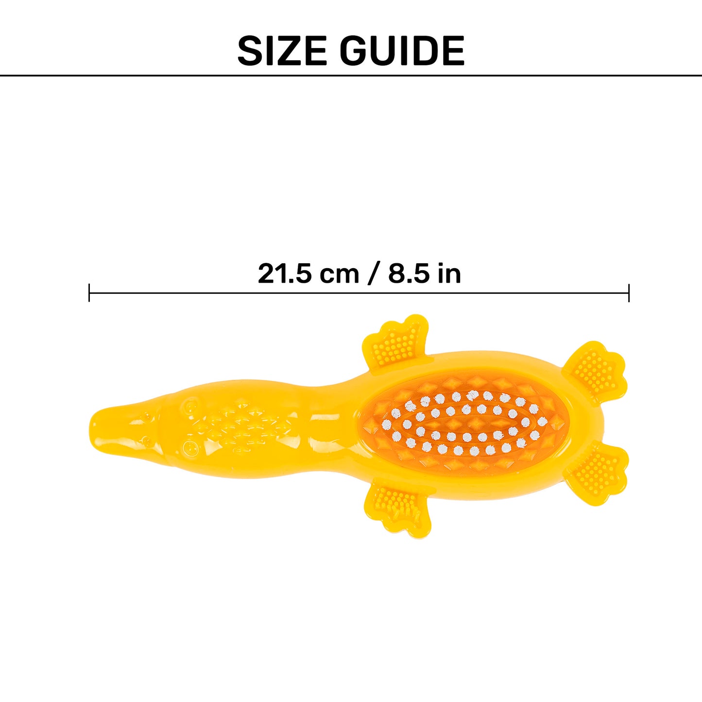 HUFT Brush Buddy Duck Chew Toy For Dog - Yellow
