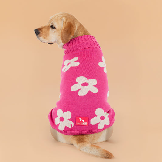 HUFT Blossom Knit Sweater For Dog - Pink