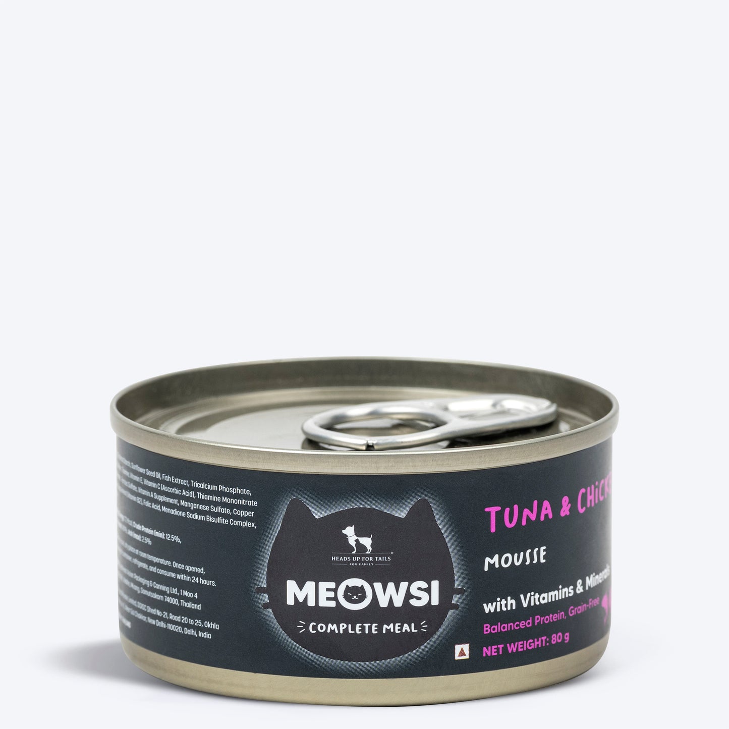 Meowsi By HUFT Tuna & Chicken in Mousse Canned Cat Wet Food - 80 gm - Heads Up For Tails