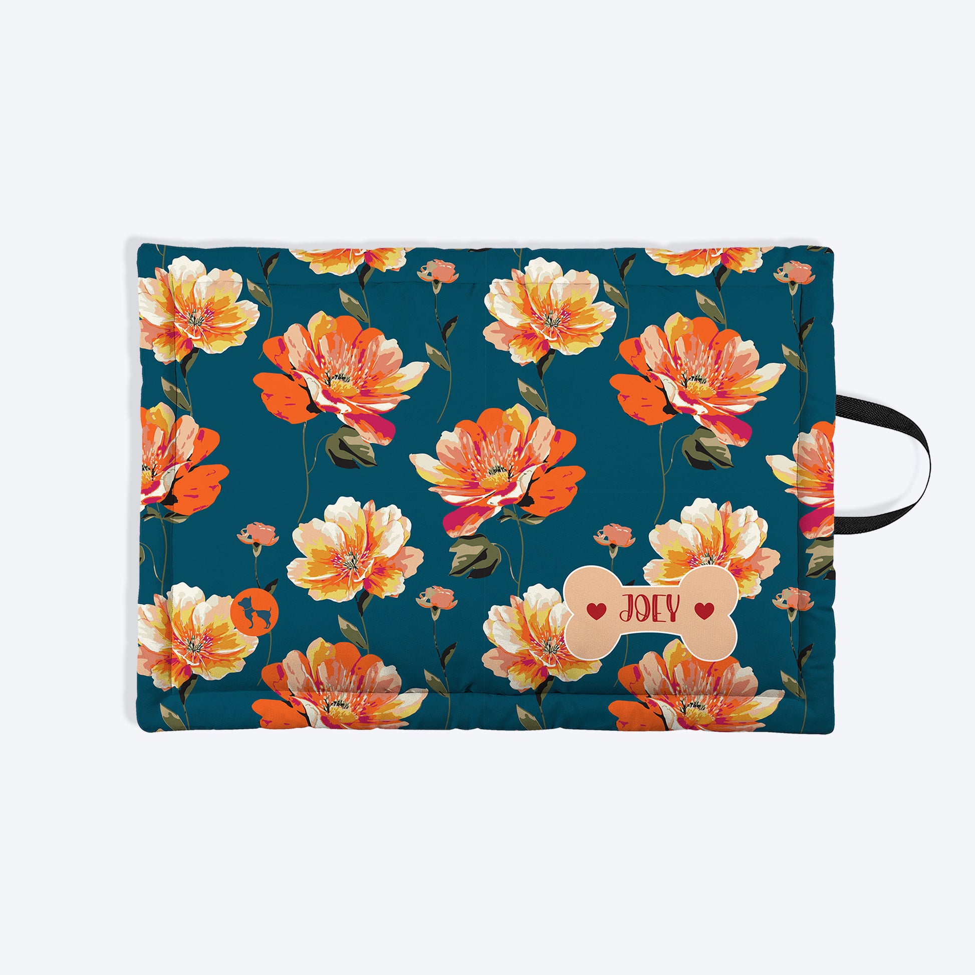 HUFT Personalised Sunset Bloom Mat For Dog & Cat - Navy Blue - Heads Up For Tails