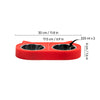 HUFT Cat Face Double Diner With Steel Bowls Inserts For Cat & Kitten - Red - Heads Up For Tails