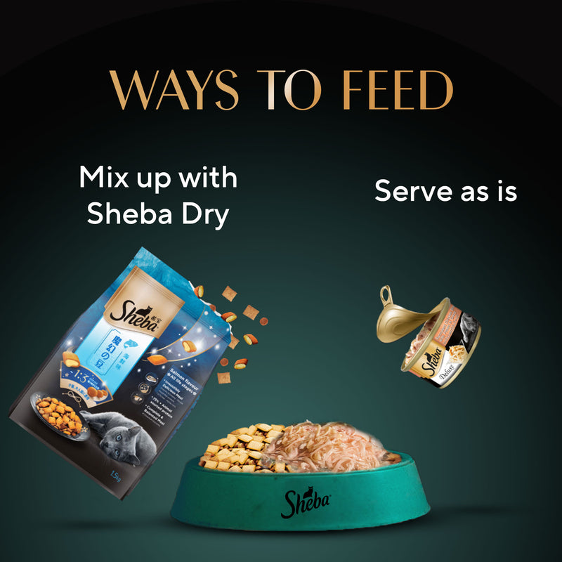 Sheba Deluxe Premium (1+ Years) Succulent Chicken Breast in Gravy Adult Wet Cat Food - 85 gm Packs - Heads Up For Tails