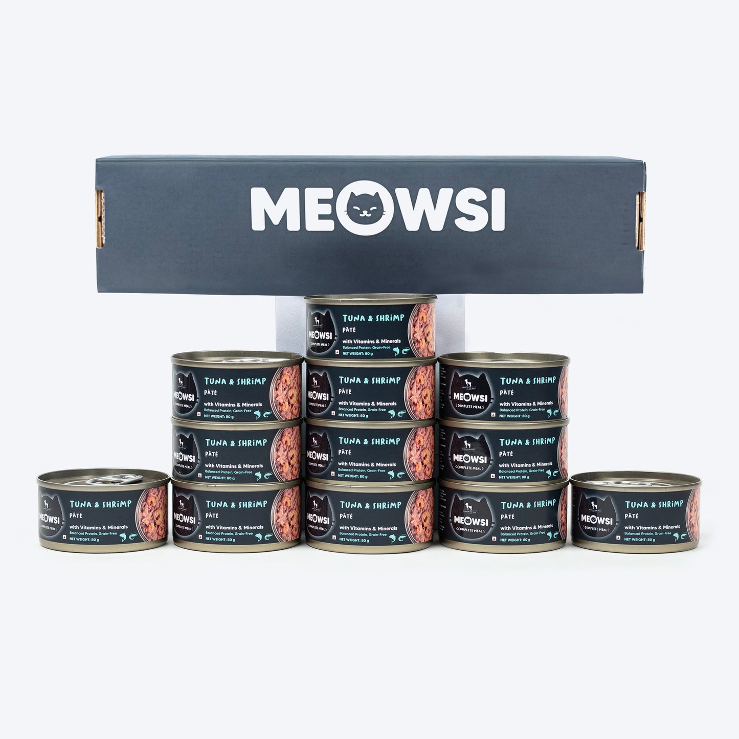 Meowsi by HUFT Tuna & Shrimp Pate Canned Cat Wet Food - 80 gm - Heads Up For Tails