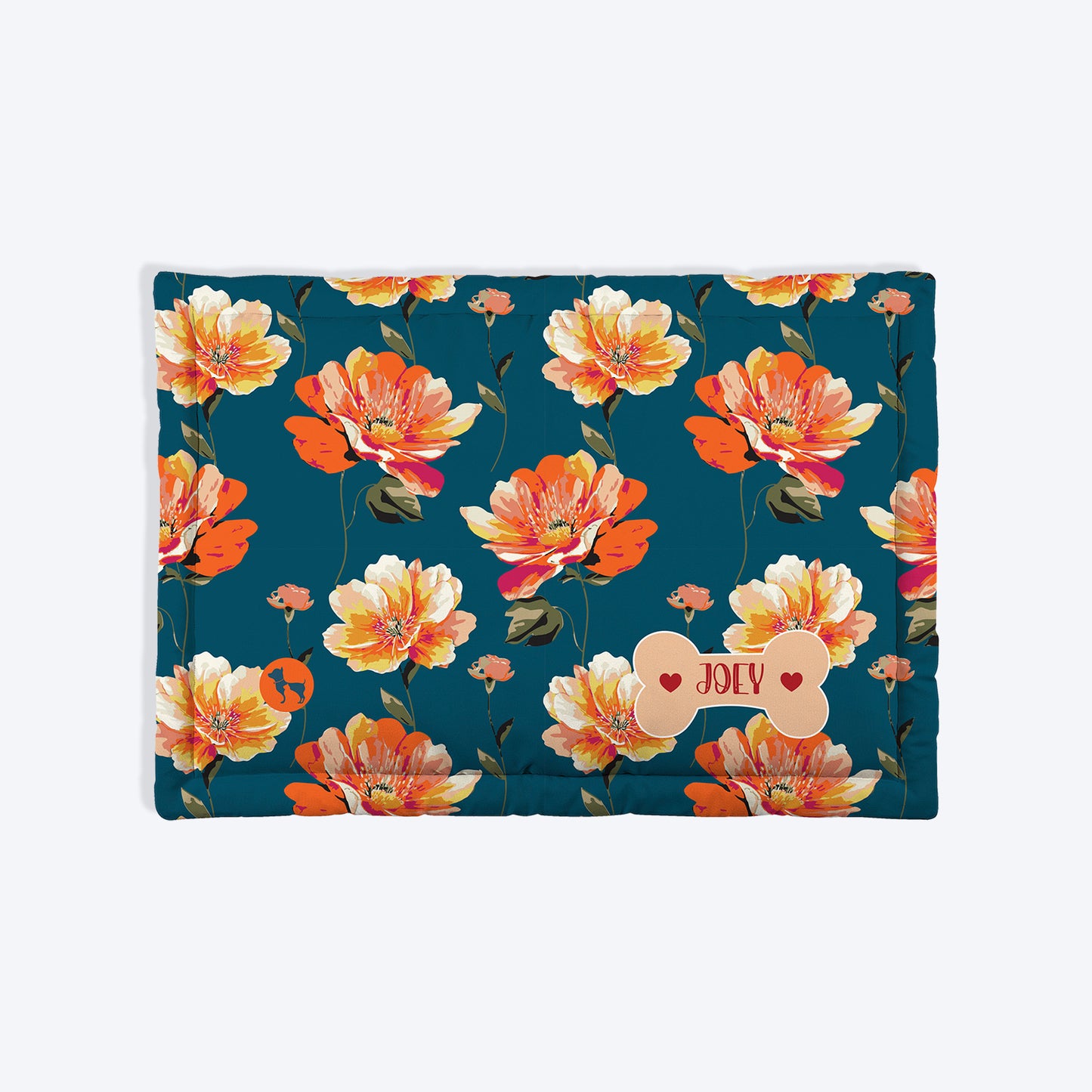 HUFT Personalised Sunset Bloom Mat For Dog & Cat - Navy Blue - Heads Up For Tails