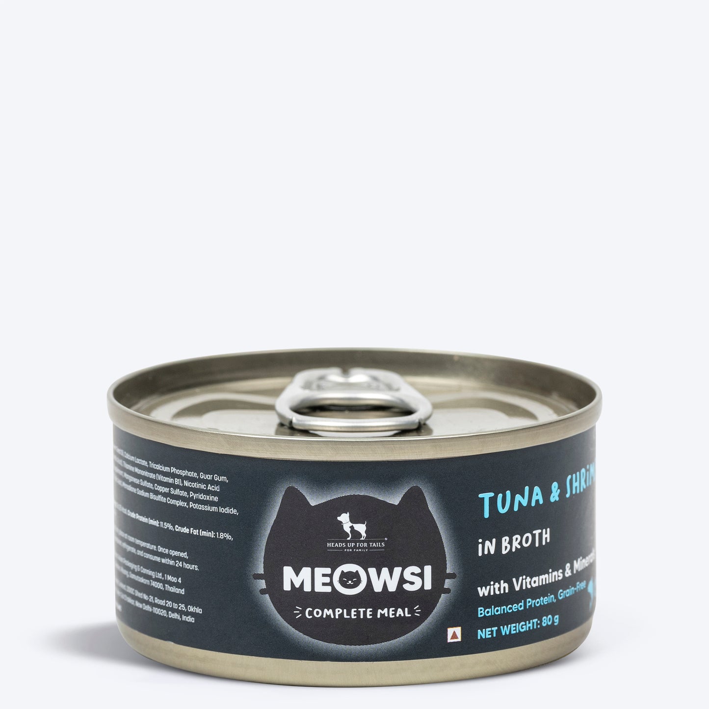 Meowsi by HUFT Tuna & Shrimp in Broth Canned Cat Wet Food - 80 gm - Heads Up For Tails