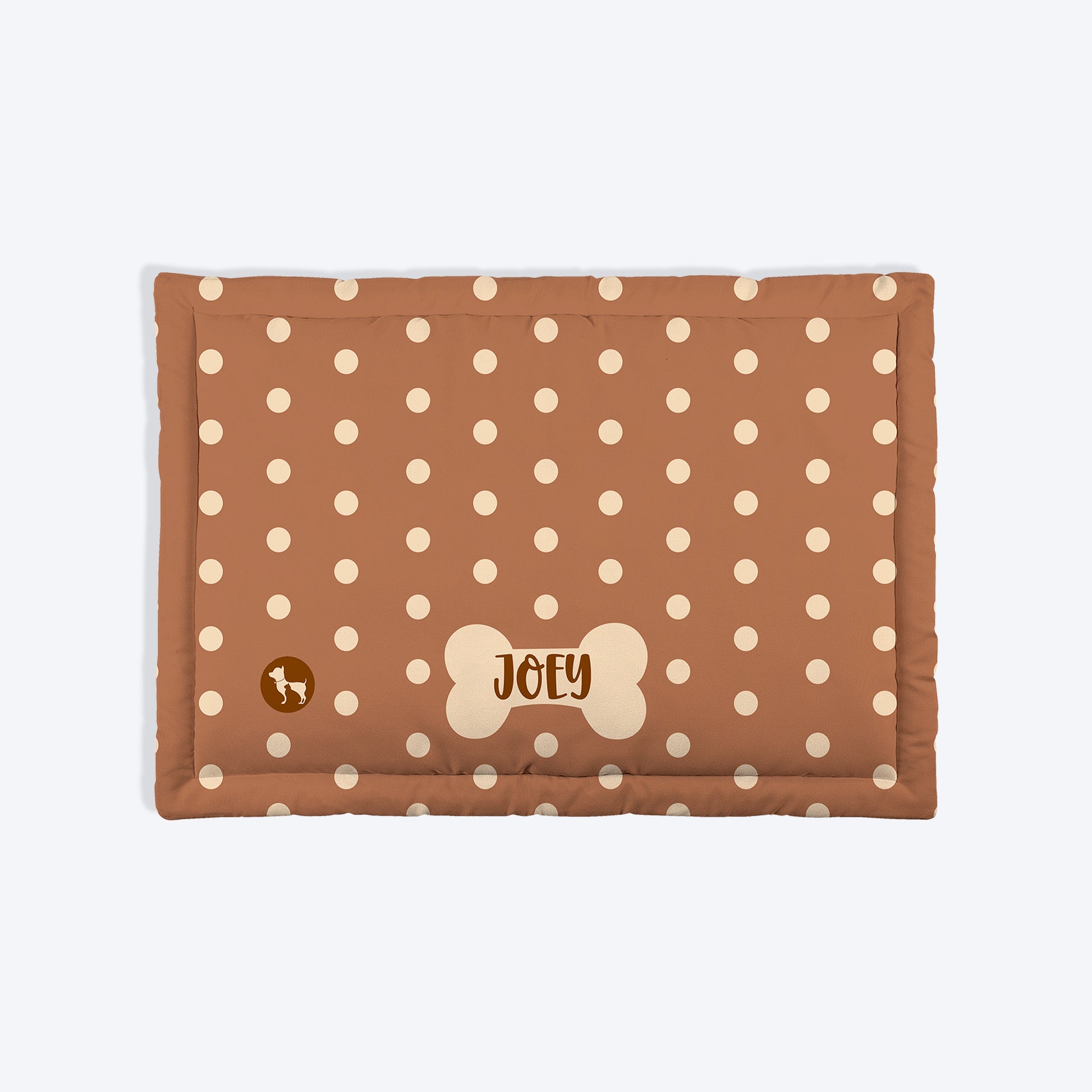 HUFT Personalised Cookie Dots Mat For Dog & Cat - Brown - Heads Up For Tails