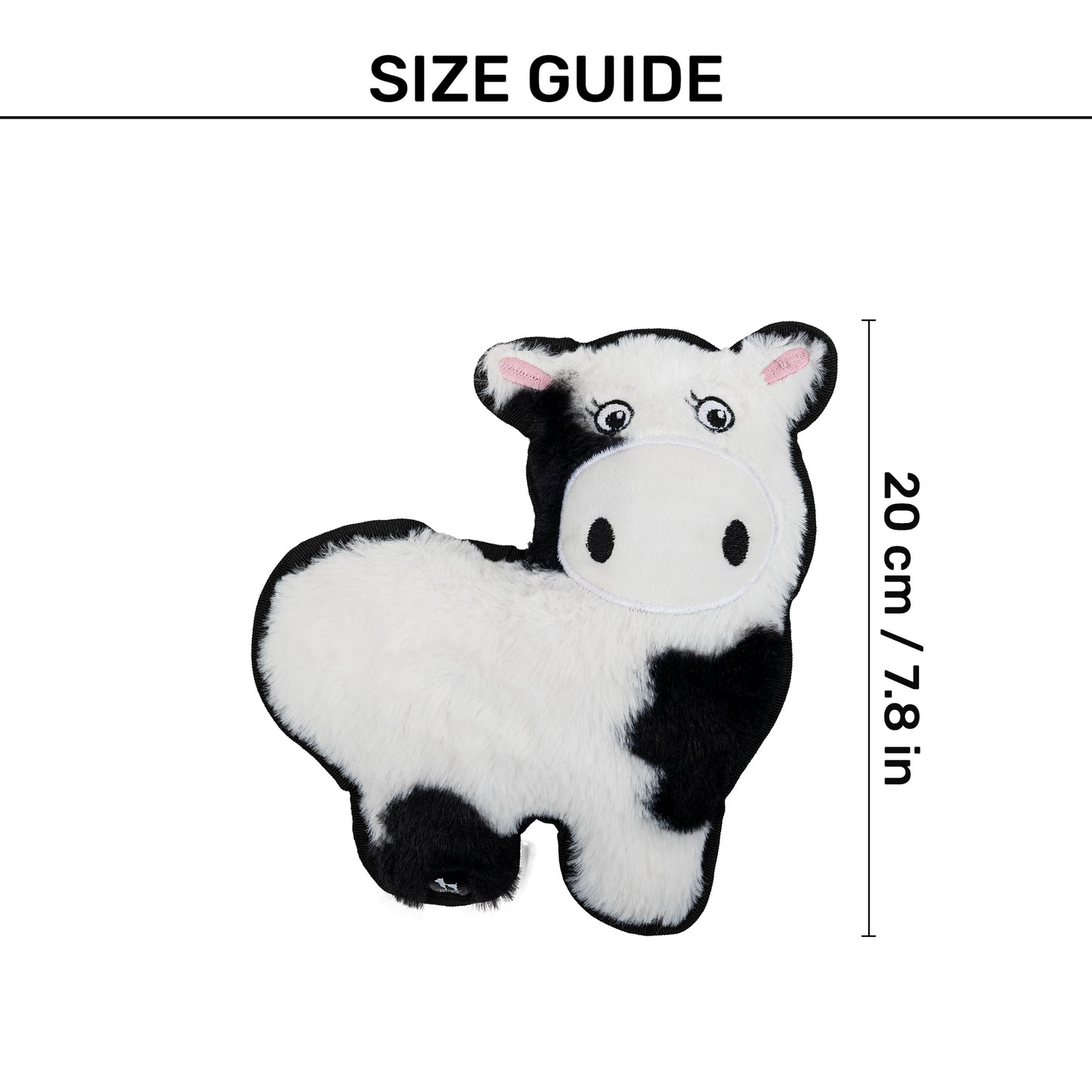 HUFT Mister Mooster Squeaky Cuddle Plush Toy For Dog - Black & White - Heads Up For Tails