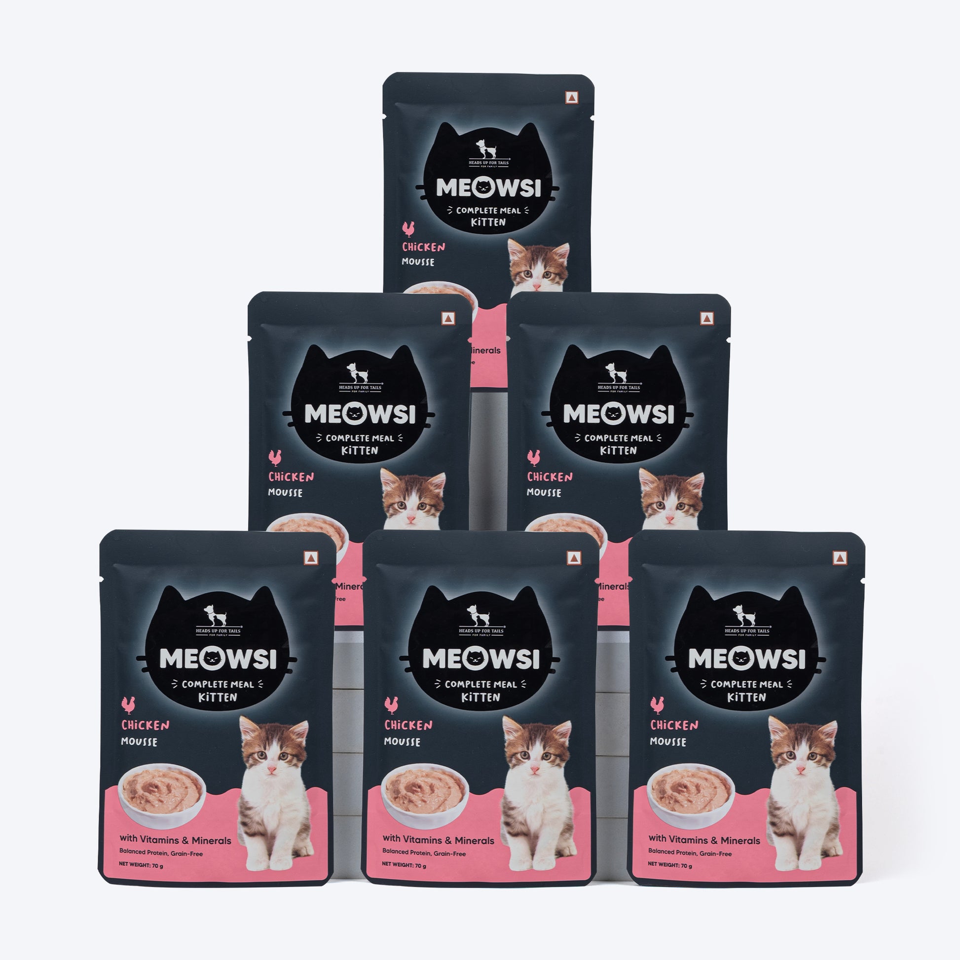 Meowsi by HUFT Chicken Mousse Kitten Wet Food - 70 gm - Heads Up For Tails