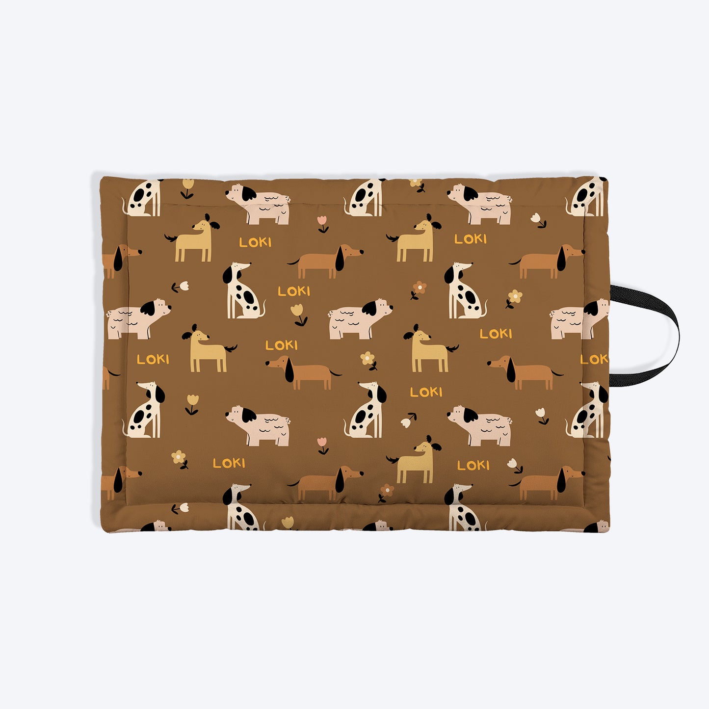 HUFT Personalised Bark & Bloom Mat For Dog & Cat - Brown - Heads Up For Tails