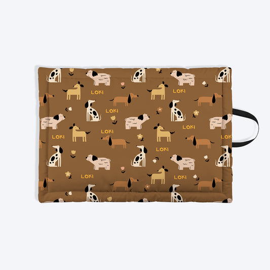 HUFT Personalised Bark & Bloom Mat For Dog & Cat - Brown - Heads Up For Tails