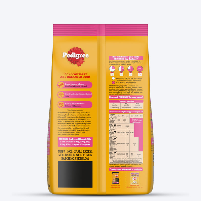 Pedigree Chicken & Milk Dry Puppy Food - Heads Up For Tails