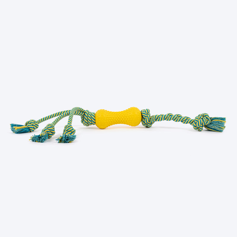 HUFT Tuggables Silly Strings Rope Toy For Dog - Blue & Yellow - Heads Up For Tails