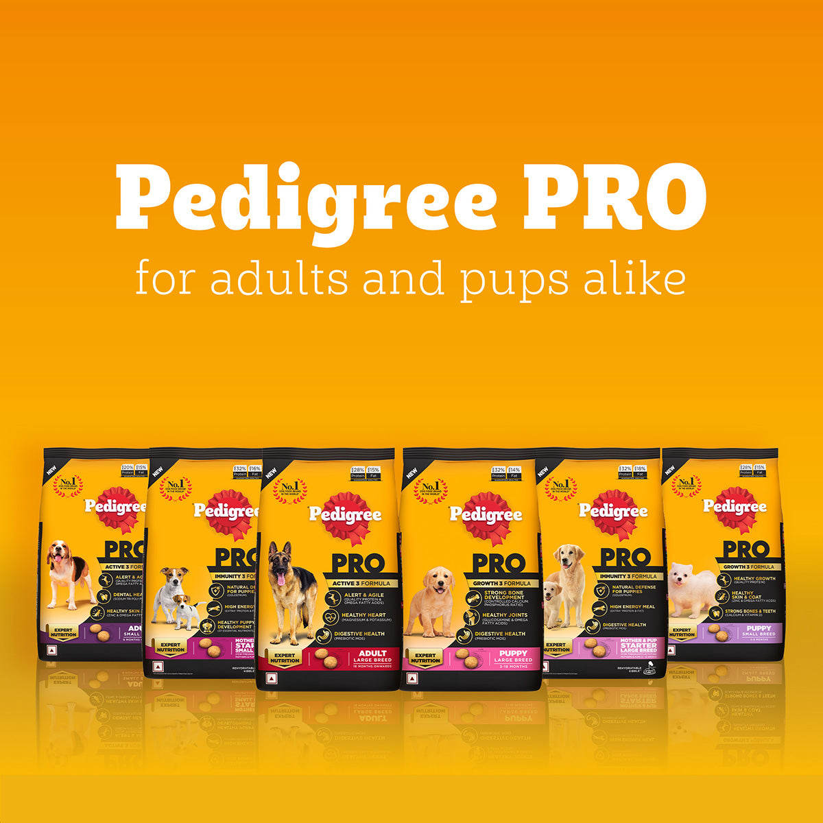 Pedigree PRO Expert Nutrition Lactating/Pregnant Mother & Puppy Starter (3-12 Weeks) Large Breed Dog Dry Food - Heads Up For Tails