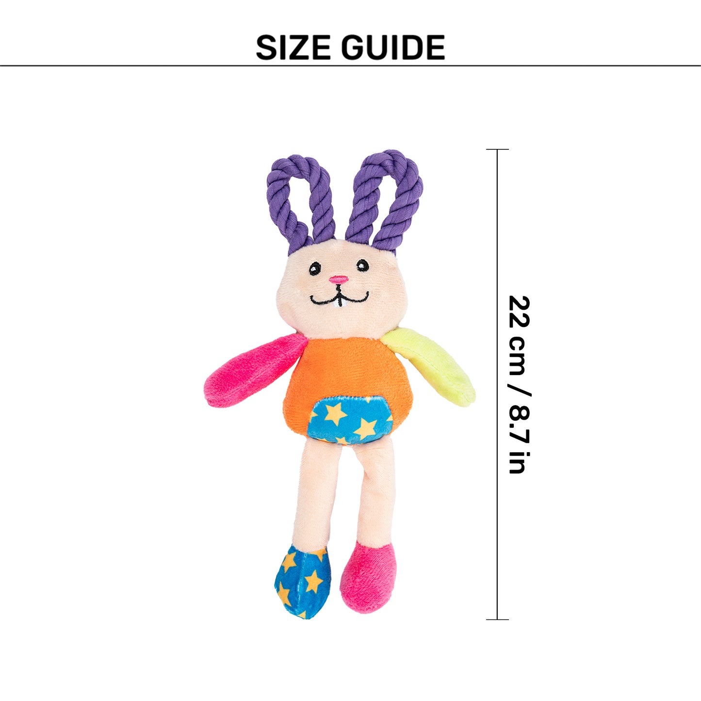 HUFT Happy Hopper Mini Plush Toy for Dog – Multicolour - Heads Up For Tails