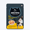 Meowsi by HUFT Chicken Breast with Quail Egg in Broth, 80 gm, grain-free cat wet food with vitamins and minerals.