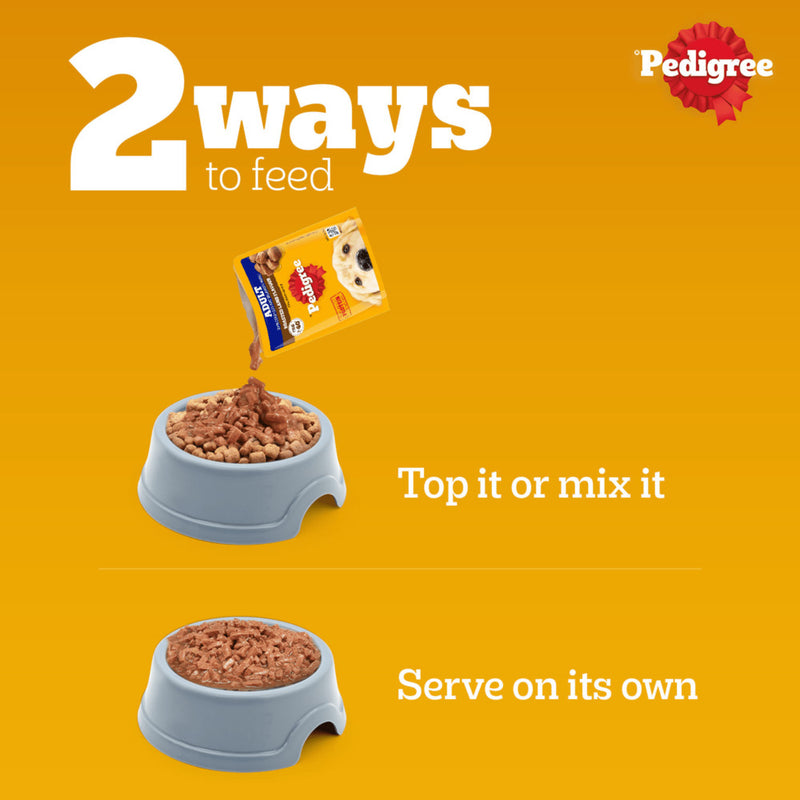 Pedigree Roasted Lamb Chunks In Gravy Adult Dog Wet Food - 130 g - Heads Up For Tails