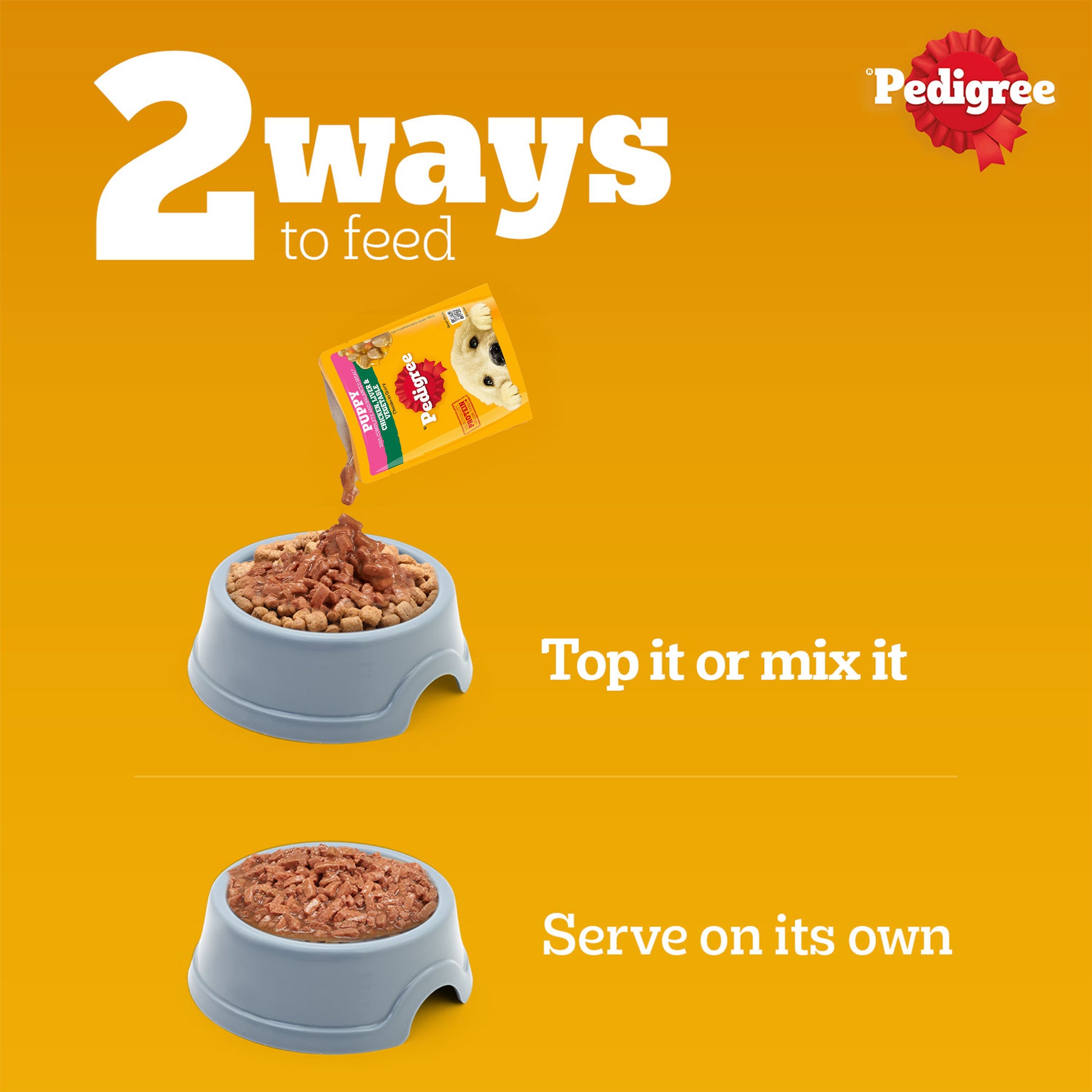 Pedigree Chicken & Liver Chunks in Gravy with Vegetables Wet Puppy Food - 70Gm Packs - Heads Up For Tails