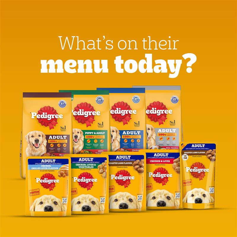 Pedigree Roasted Lamb Chunks In Gravy Adult Dog Wet Food - 130 g - Heads Up For Tails