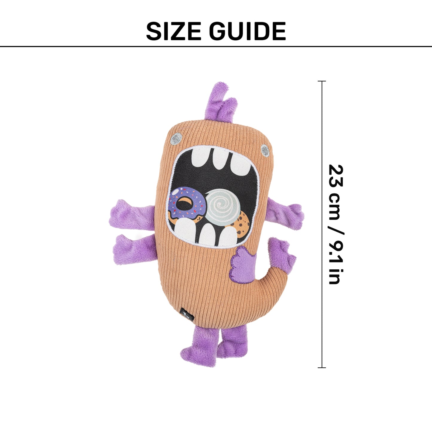 HUFT Biskit Beast Squeaky Plush Toy For Dog - Beige - Heads Up For Tails