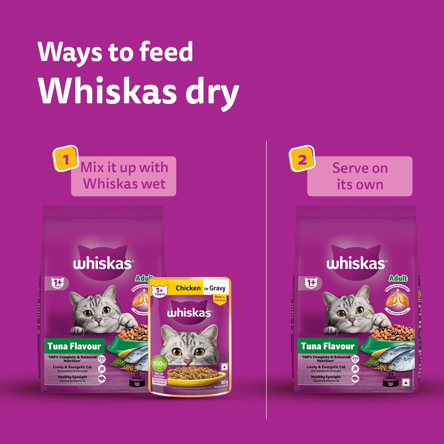 Whiskas Tuna Dry Food For Adult Cat - Heads Up For Tails