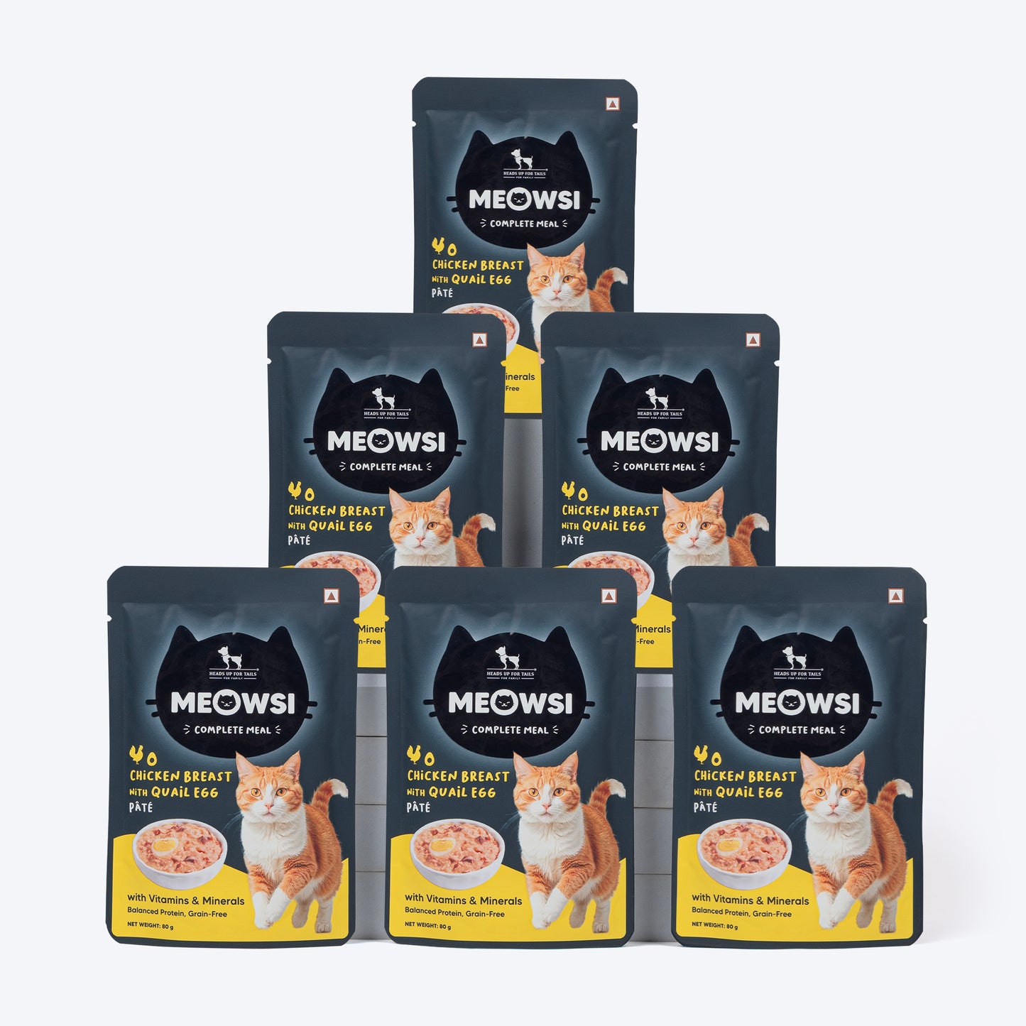 Meowsi by HUFT Chicken Breast With Quail Egg Pate Cat Wet Food - 80 gm - Heads Up For Tails