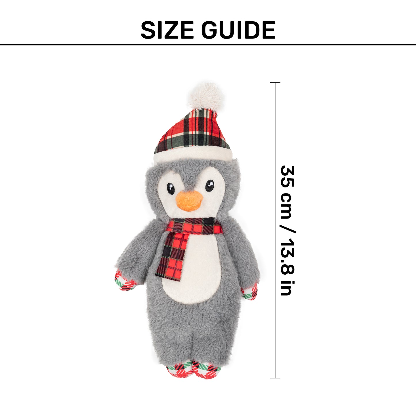 HUFT Frosty Friend Squeaky Plush Toy For Dog - Grey - Heads Up For Tails