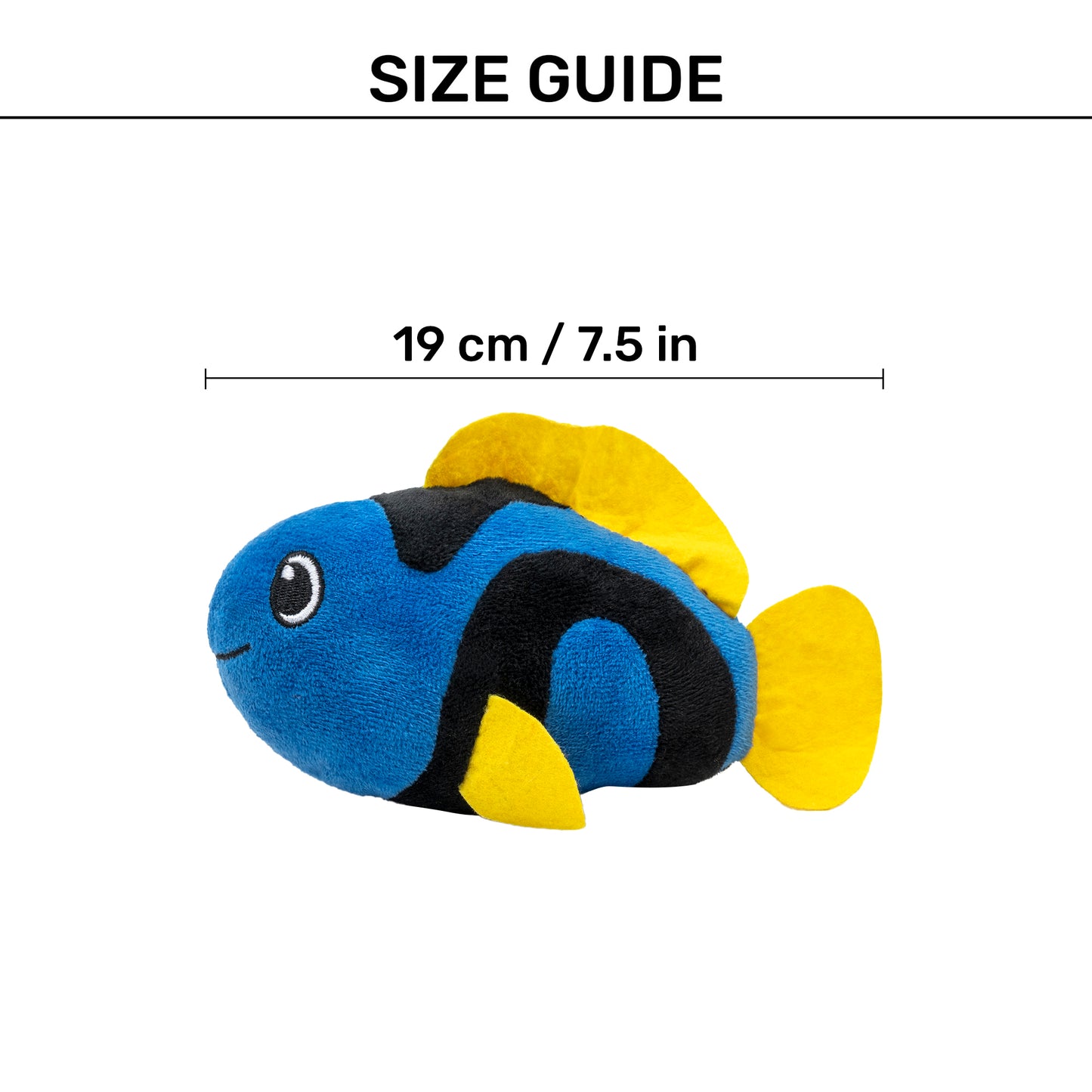 TLC Dory Squeaky Plush Toy For Puppies & Small Dogs - Blue - Heads Up For Tails