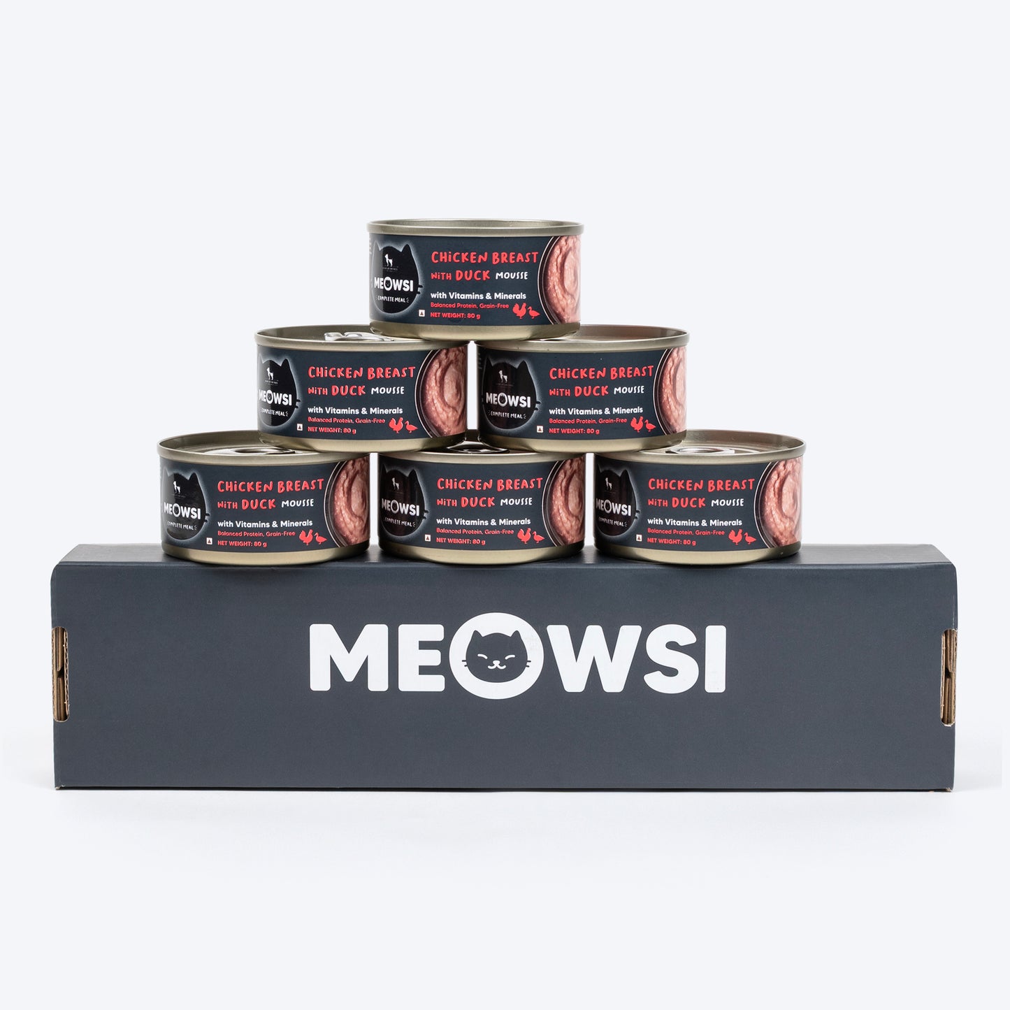 Meowsi by HUFT Chicken Breast With Duck Mousse Canned Cat Wet Food - 80 gm - Heads Up For Tails