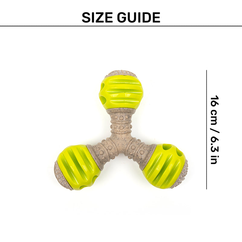 HUFT Triple Treat Chew Toy For Dog - Green - Heads Up For Tails