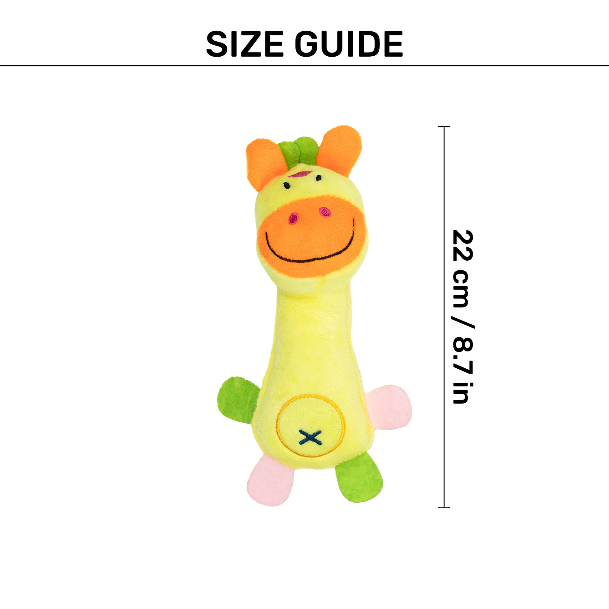 TLC Giggles Squeaky Plush Toy For Puppies & Small Dogs - Multicolor - Heads Up For Tails