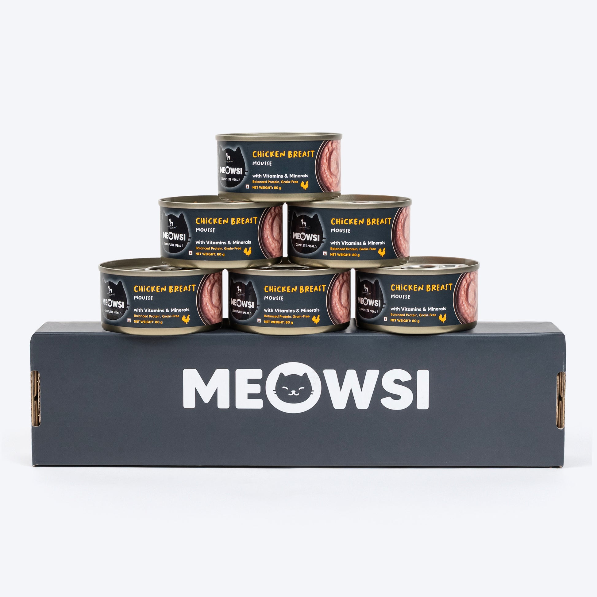 Meowsi by HUFT Chicken Breast Mousse Canned Cat Wet Food - 80 gm - Heads Up For Tails