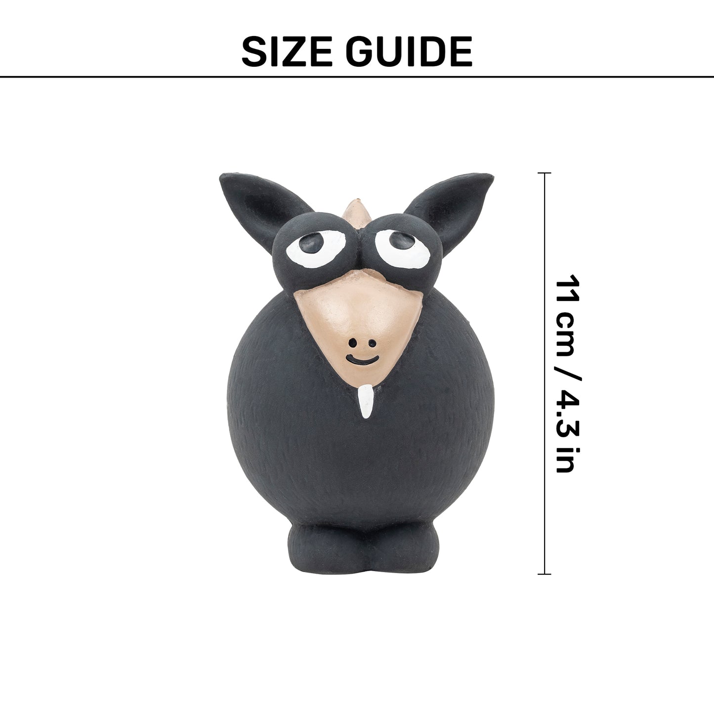 TLC BaaBaa Goat Squeaky Chew Toy For Puppies & Small Dogs - Black - Heads Up For Tails