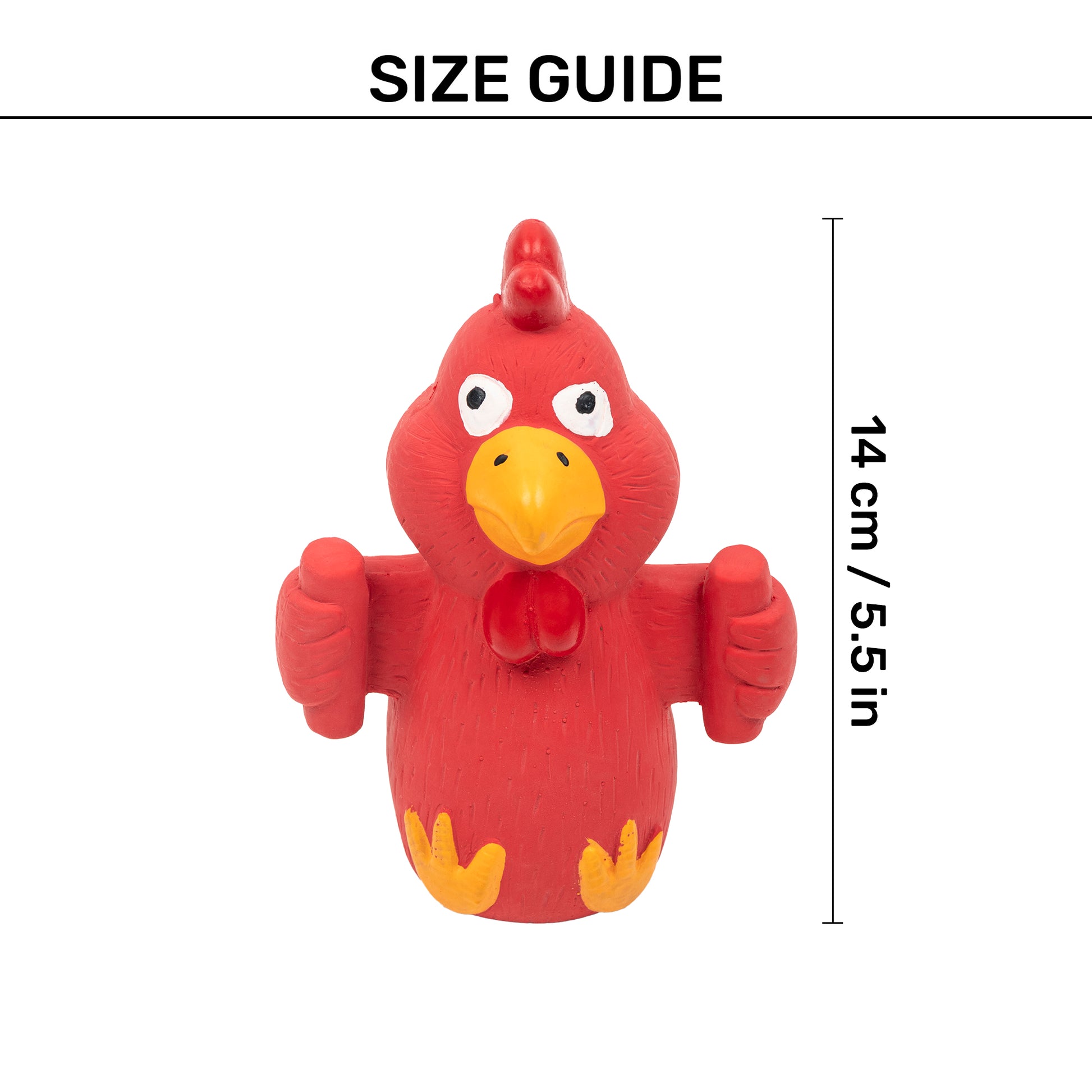 TLC Henry The Hen Squeaky Chew Toy For Puppies & Small Dogs - Red - Heads Up For Tails