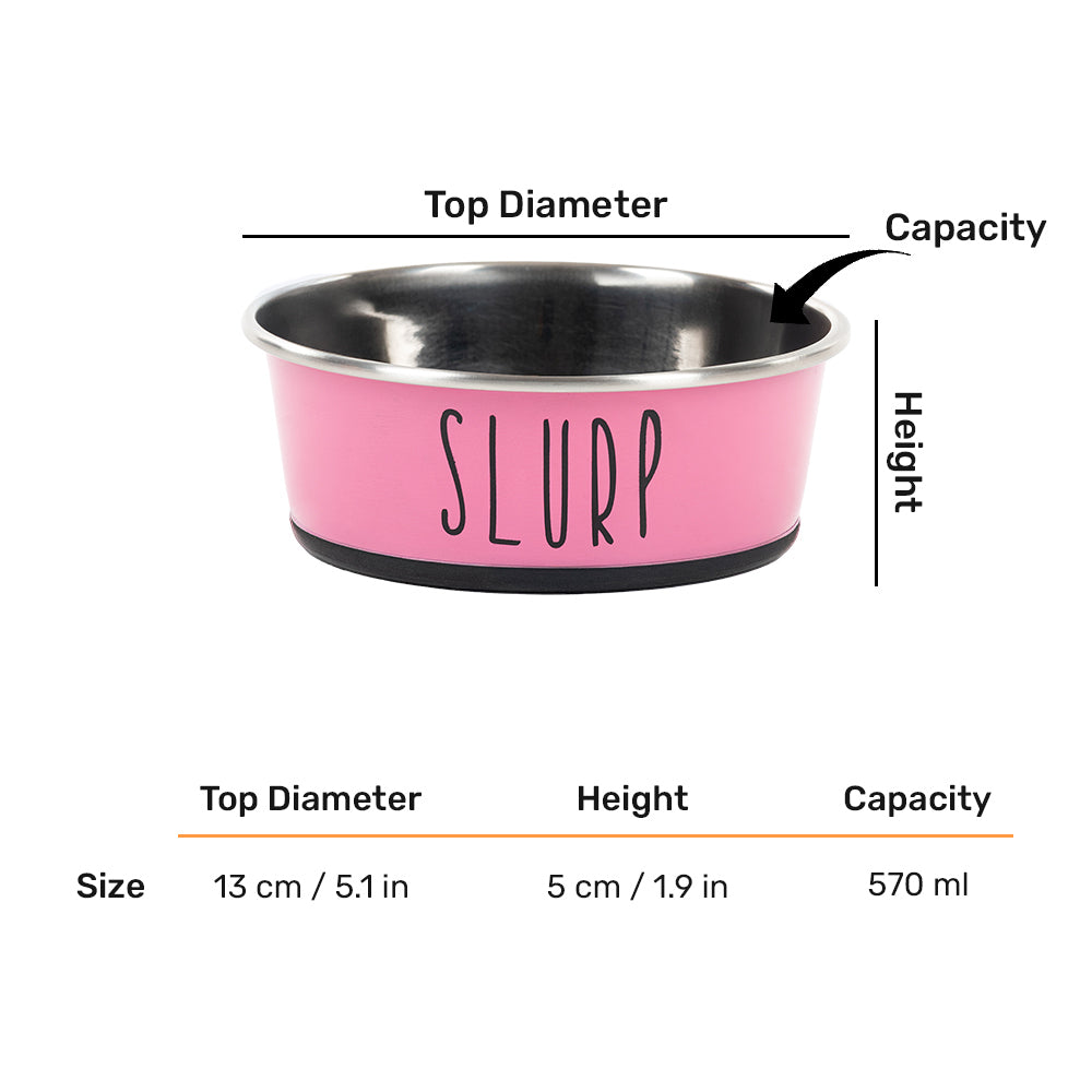 HUFT Cutest Collection Slurp Puppy Bowl - Pink - Heads Up For Tails