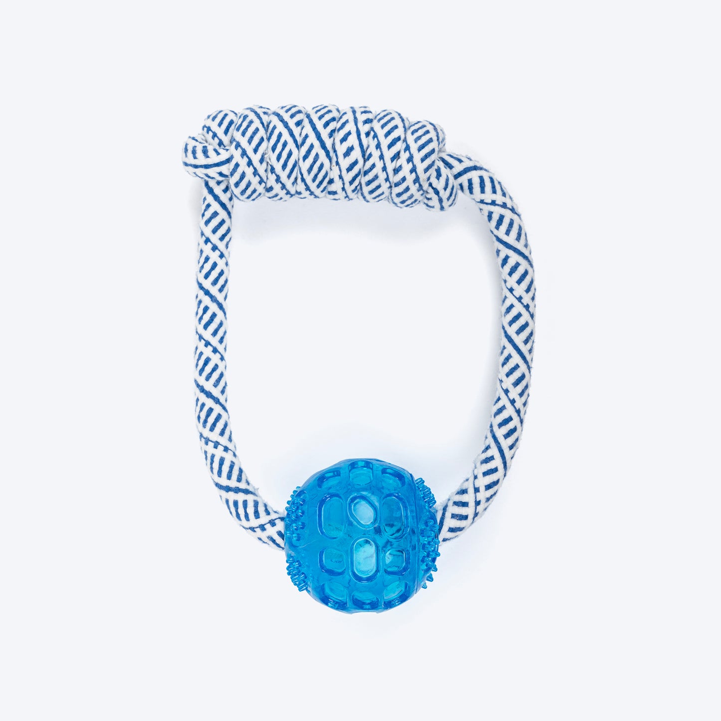 TLC Rope & Ball Rope Toy For Dog - Navy & White - Heads Up For Tails