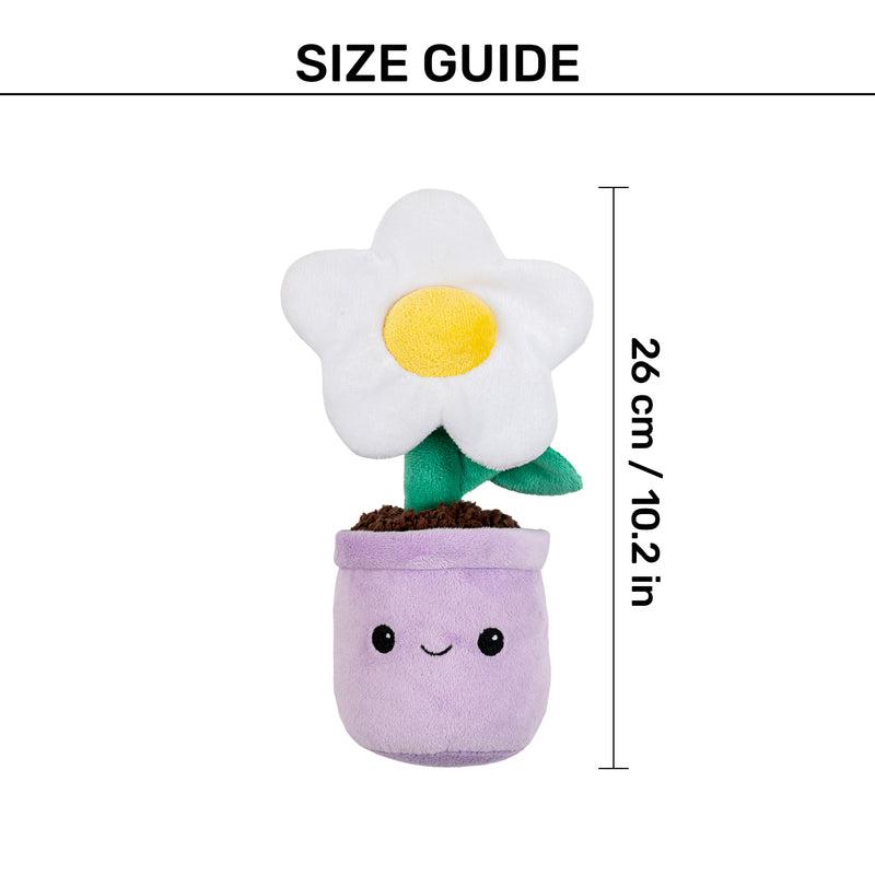 HUFT Dreamy Daisy Squeaky Plush Toy For Dog - Purple & White - Heads Up For Tails
