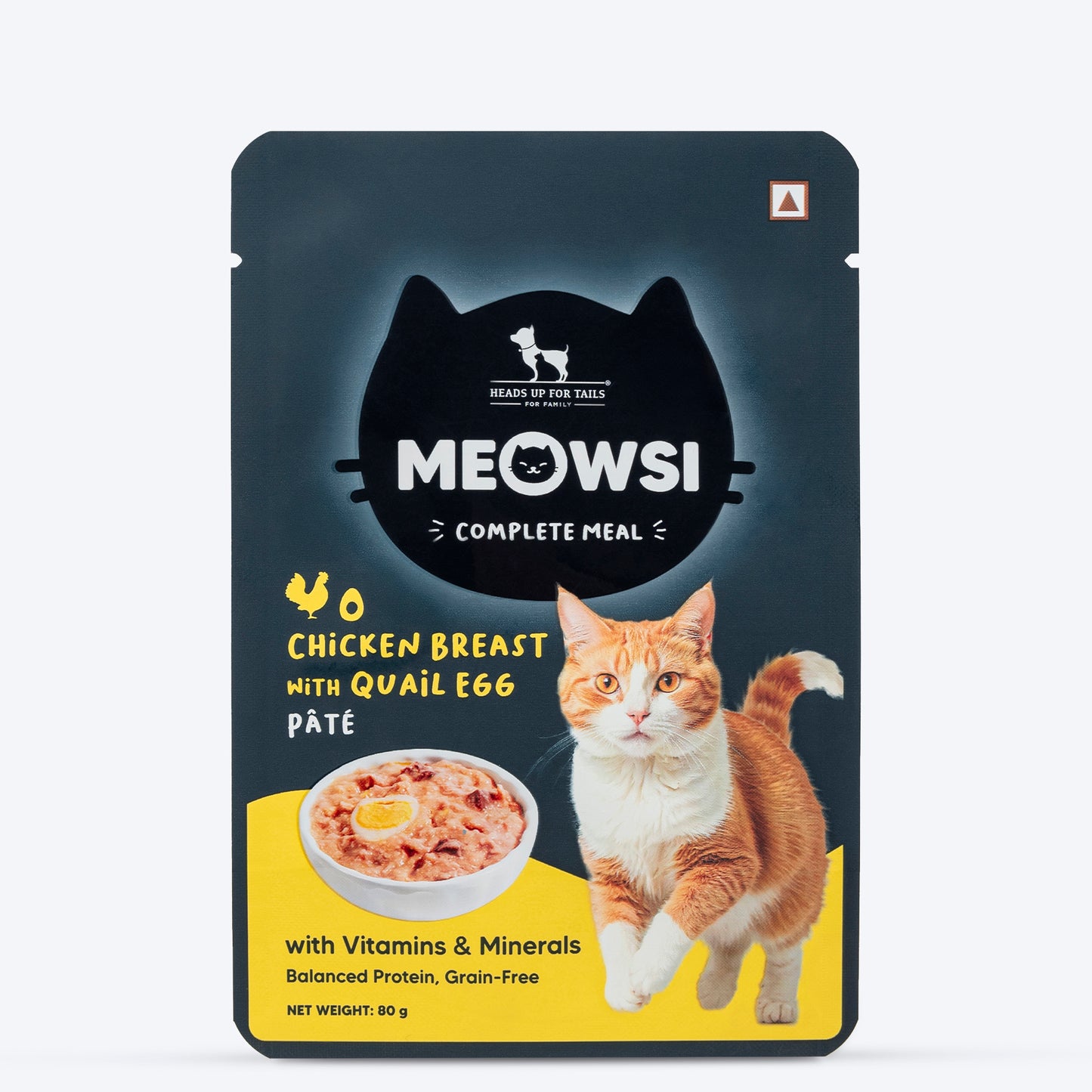 Meowsi by HUFT Chicken Breast With Quail Egg Pate Cat Wet Food - 80 gm - Heads Up For Tails