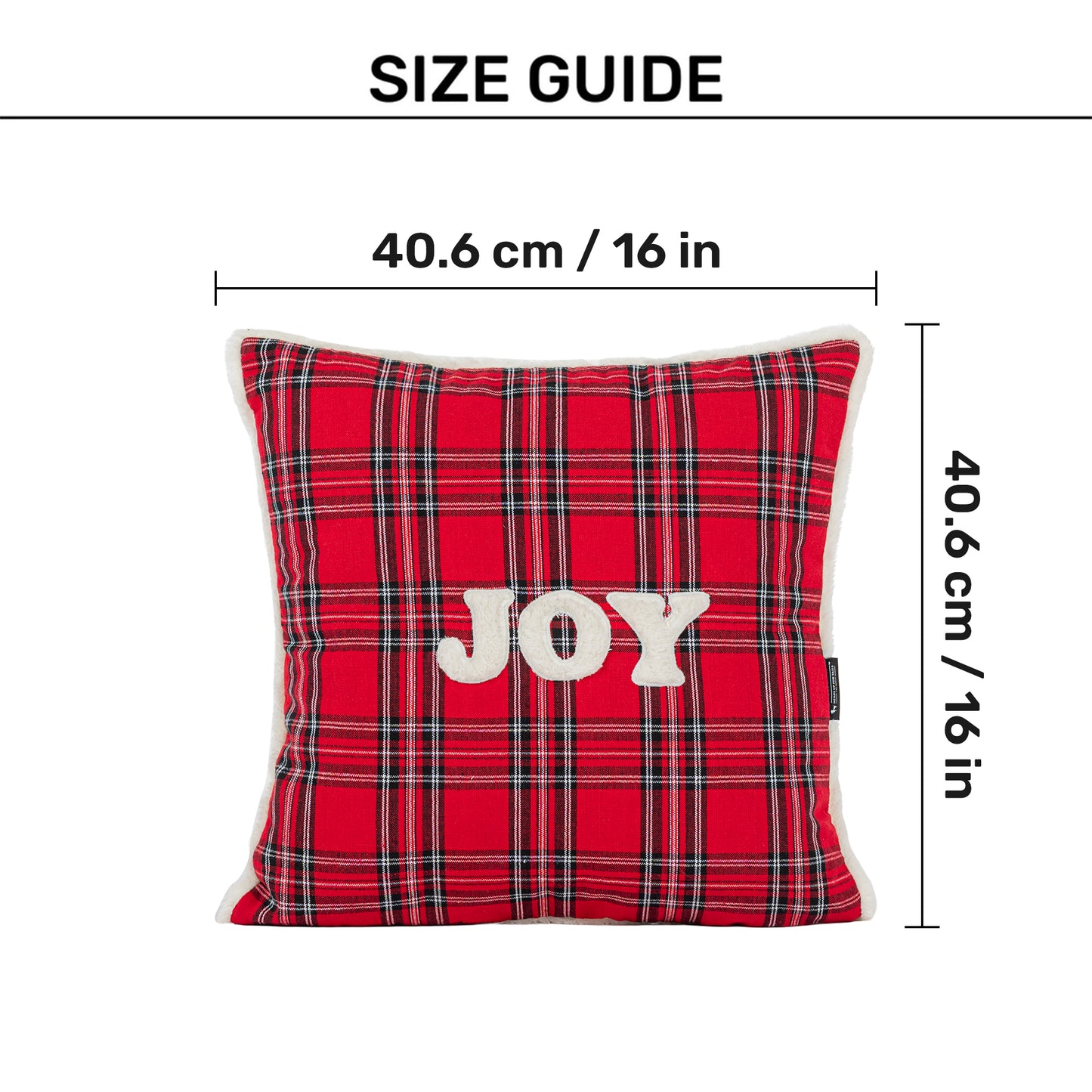 HUFT Personalised Tartan Plaid Snuggle Cushion Cover For Dog & Cat - Red - Heads Up For Tails