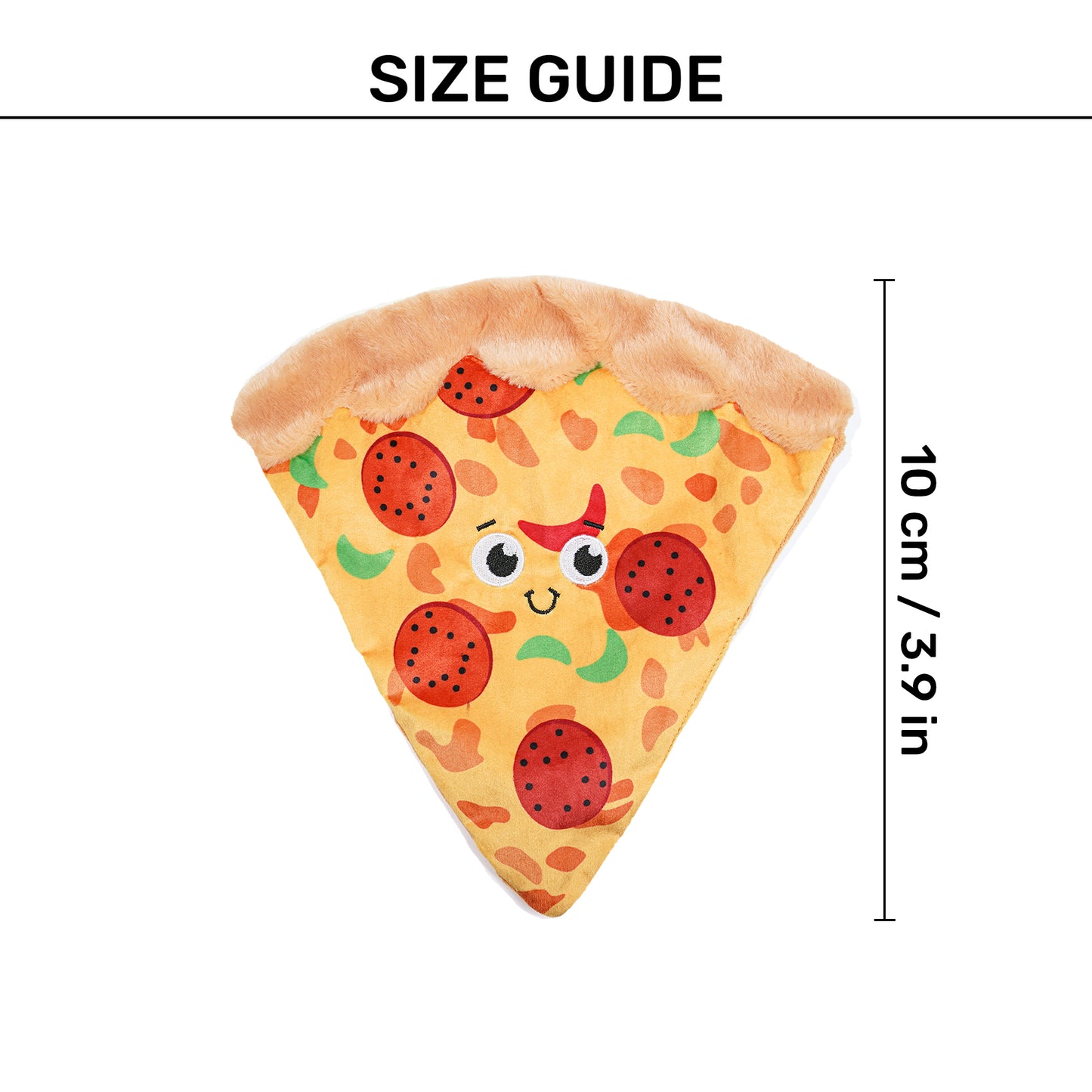 HUFT Puppizza Squeaky Plush Toy For Dog - Multicolor - Heads Up For Tails