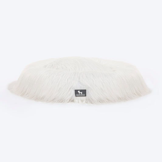 HUFT Furry Bliss Cuddle Bed For Cat & Puppy - White - Heads Up For Tails