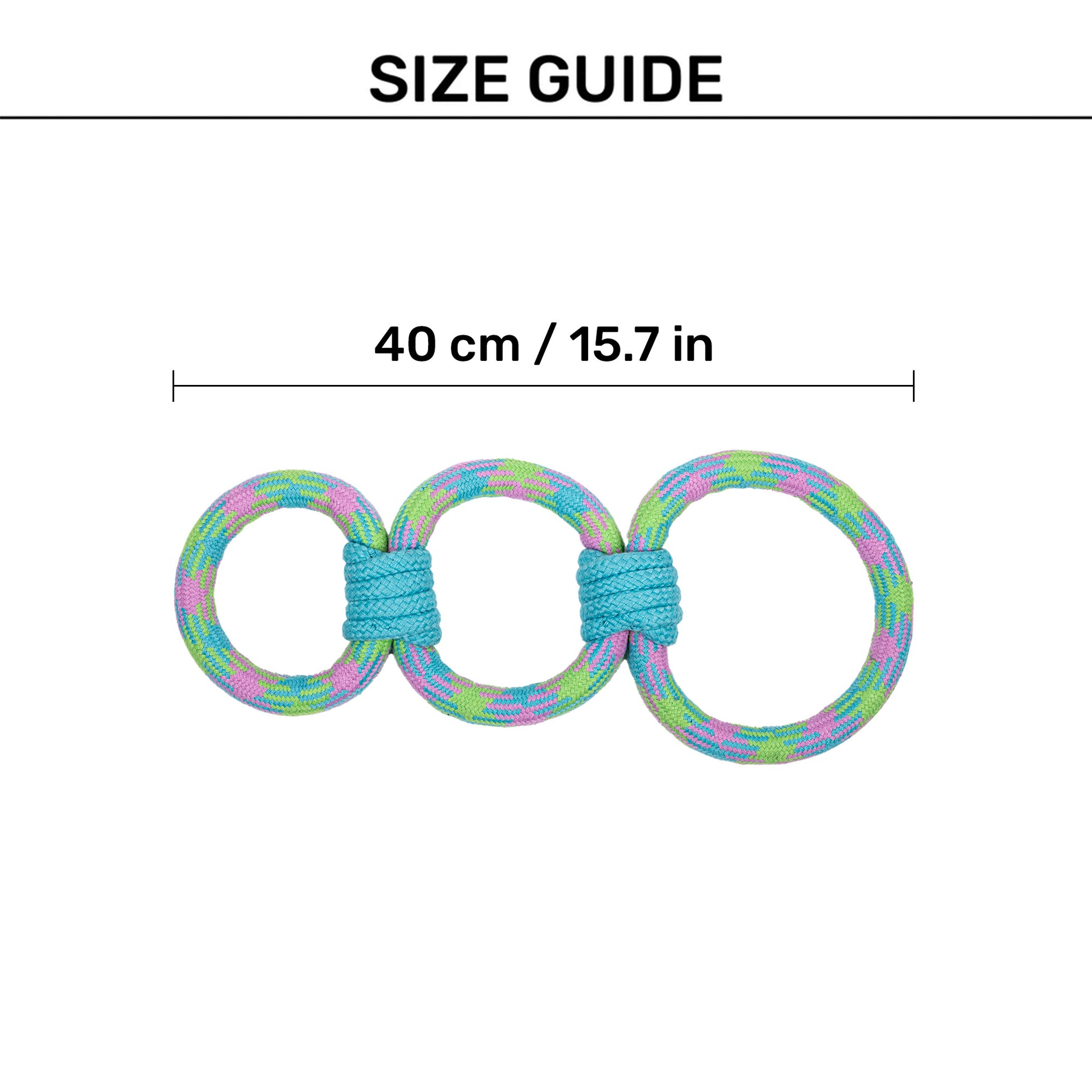 Dash Dog Triple Tugger Rope Toy For Dog - Multicolor - Heads Up For Tails