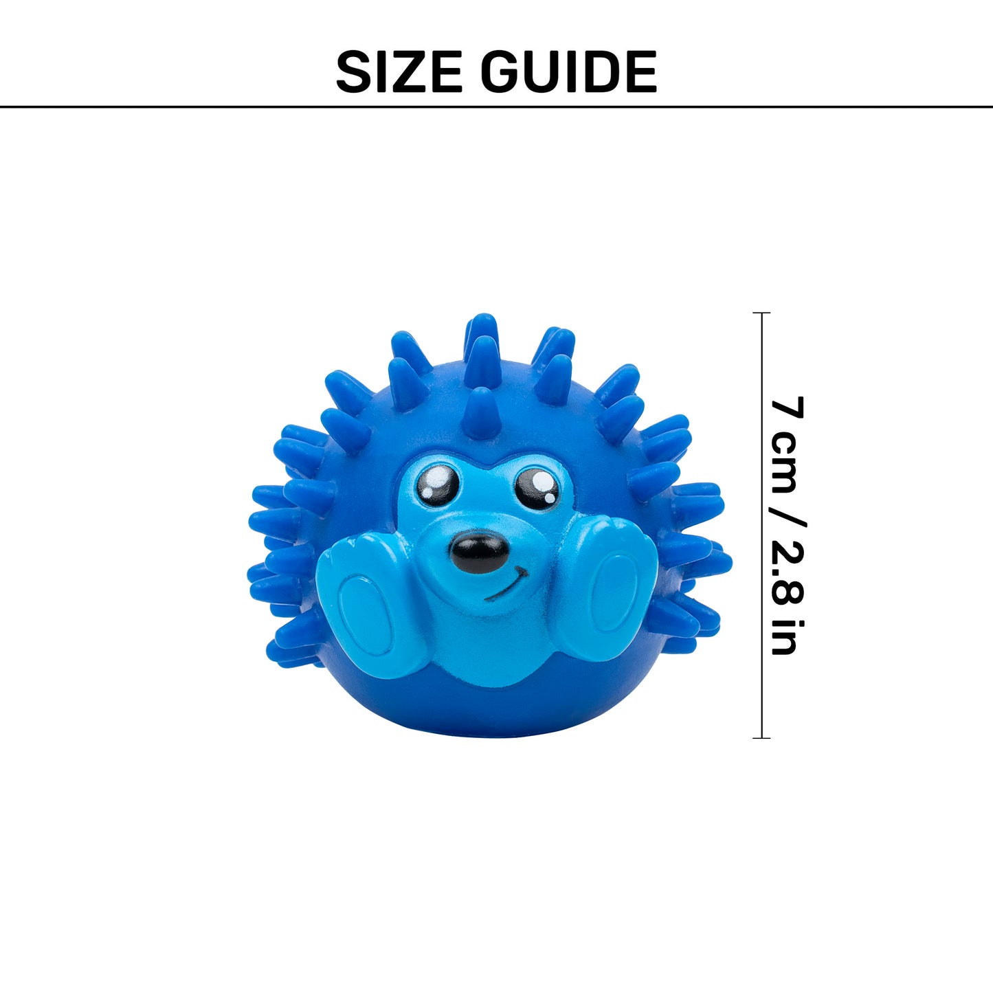 TLC Prickles Squeaky Chew Toy For Puppies & Small Dogs - Blue - Heads Up For Tails