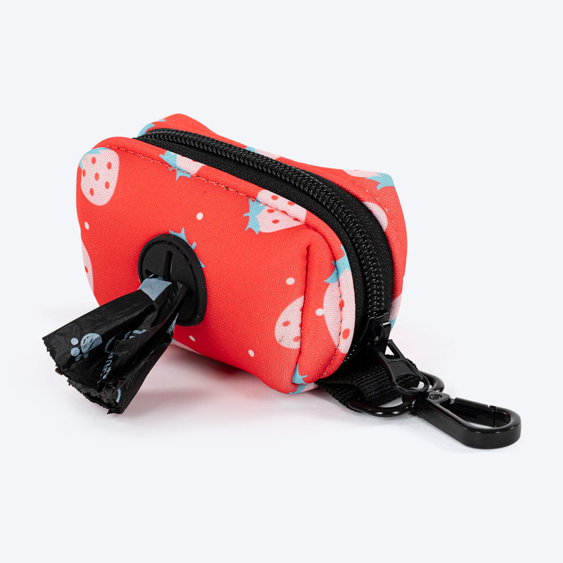 HUFT Berry Bliss Waste Bag Dispenser For Dog & Cat - Red - Heads Up For Tails