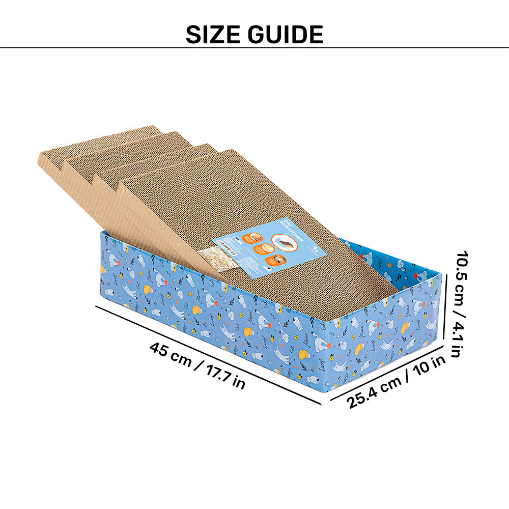 HUFT Kitty Crate Scratcher For Cat - Blue - Heads Up For Tails