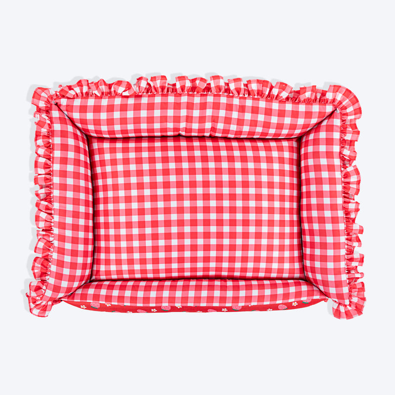 HUFT Berrylicious Lounger Bed For Dog - Red and Pink - Heads Up For Tails