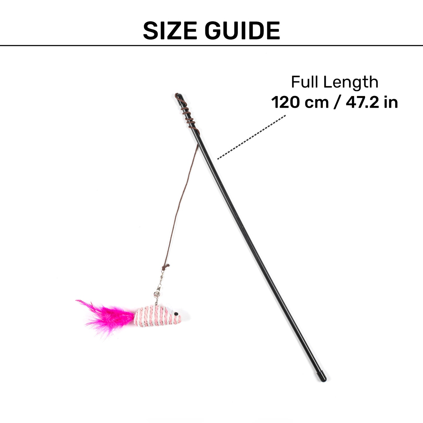 TLC Pawfect Trio 3 In 1 Wand Toy For Cat - Pink - Heads Up For Tails