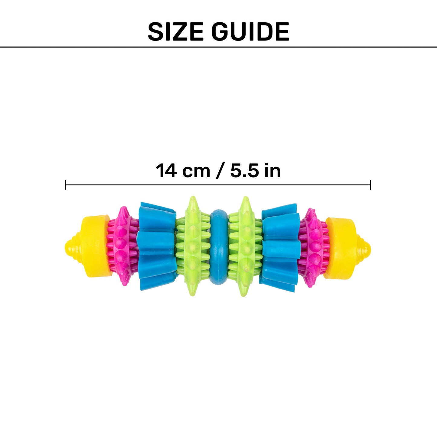 TLC Spiky Chomp Chew Toy For Dog - Multicolor - Heads Up For Tails