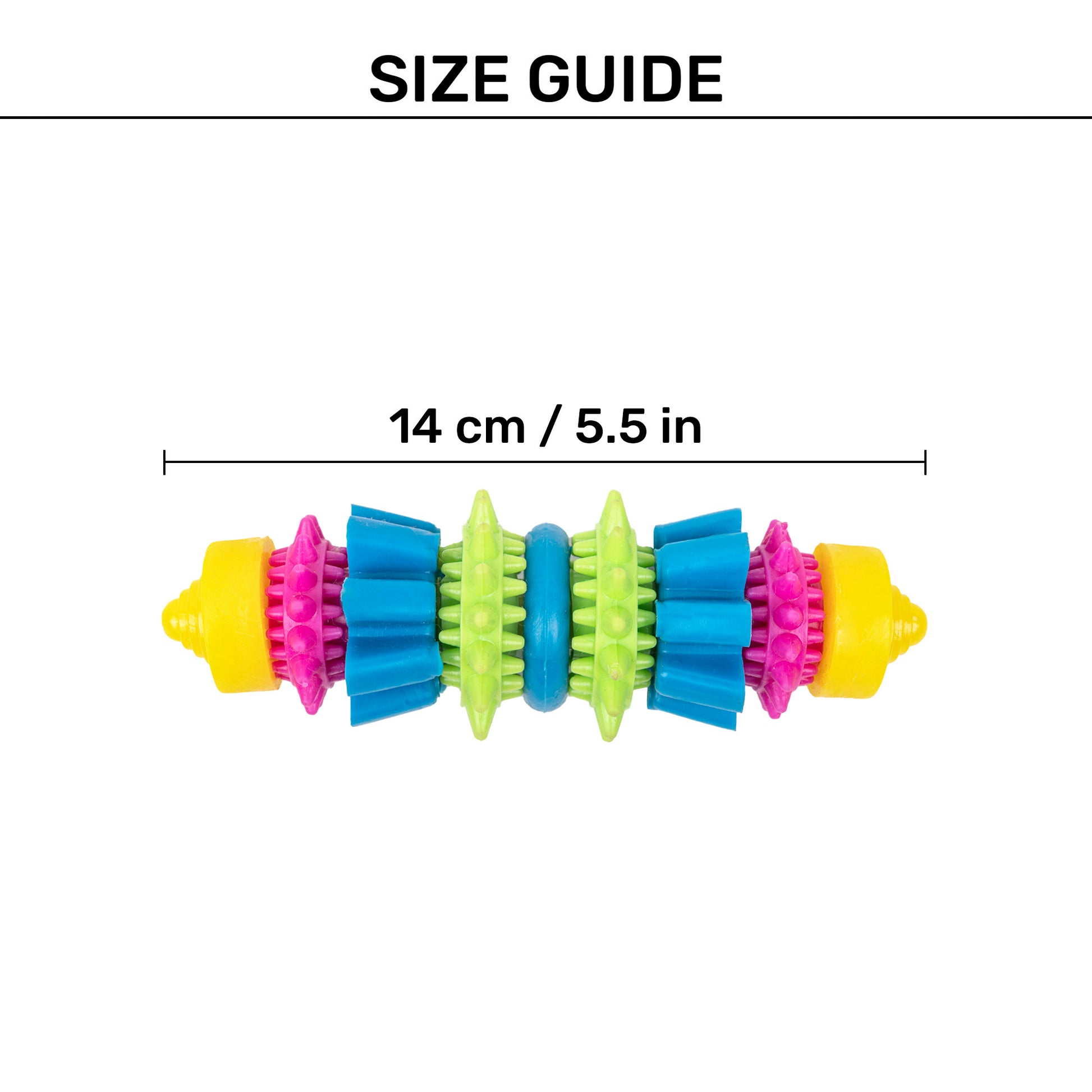TLC Spiky Chomp Chew Toy For Dog - Multicolor - Heads Up For Tails
