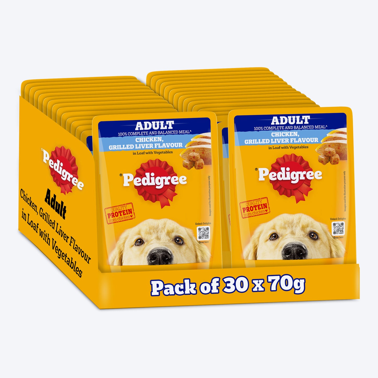 Pedigree Chicken Grilled Liver In Loaf With Vegetables Adult Dog Wet Food - 70 gm Packs - Heads Up For Tails